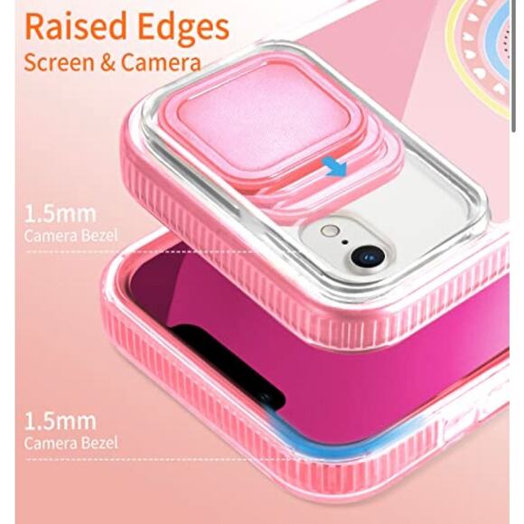 NEW Gurgitat Pink Clear Case for iPhone 12-6.1" Rainbow Pink Heart Girls Funny! - Picture 5 of 7